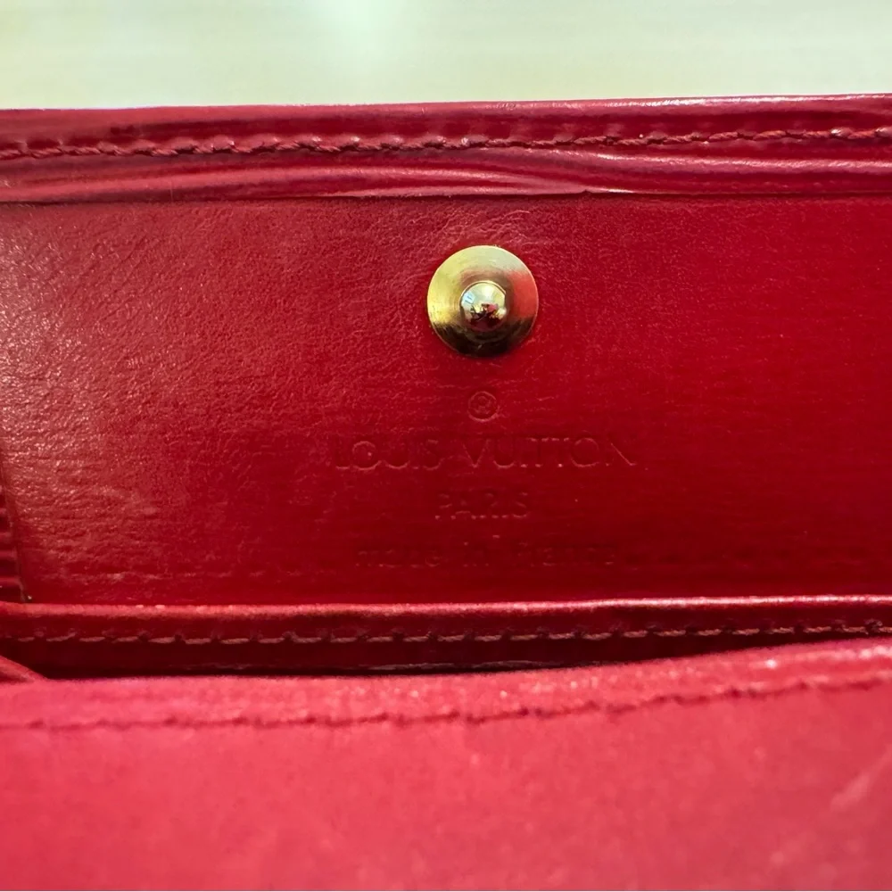 Louis Vuitton LV Red Epi Porte-Monnaie Boite Accordion Coin Box Vintage Luxury